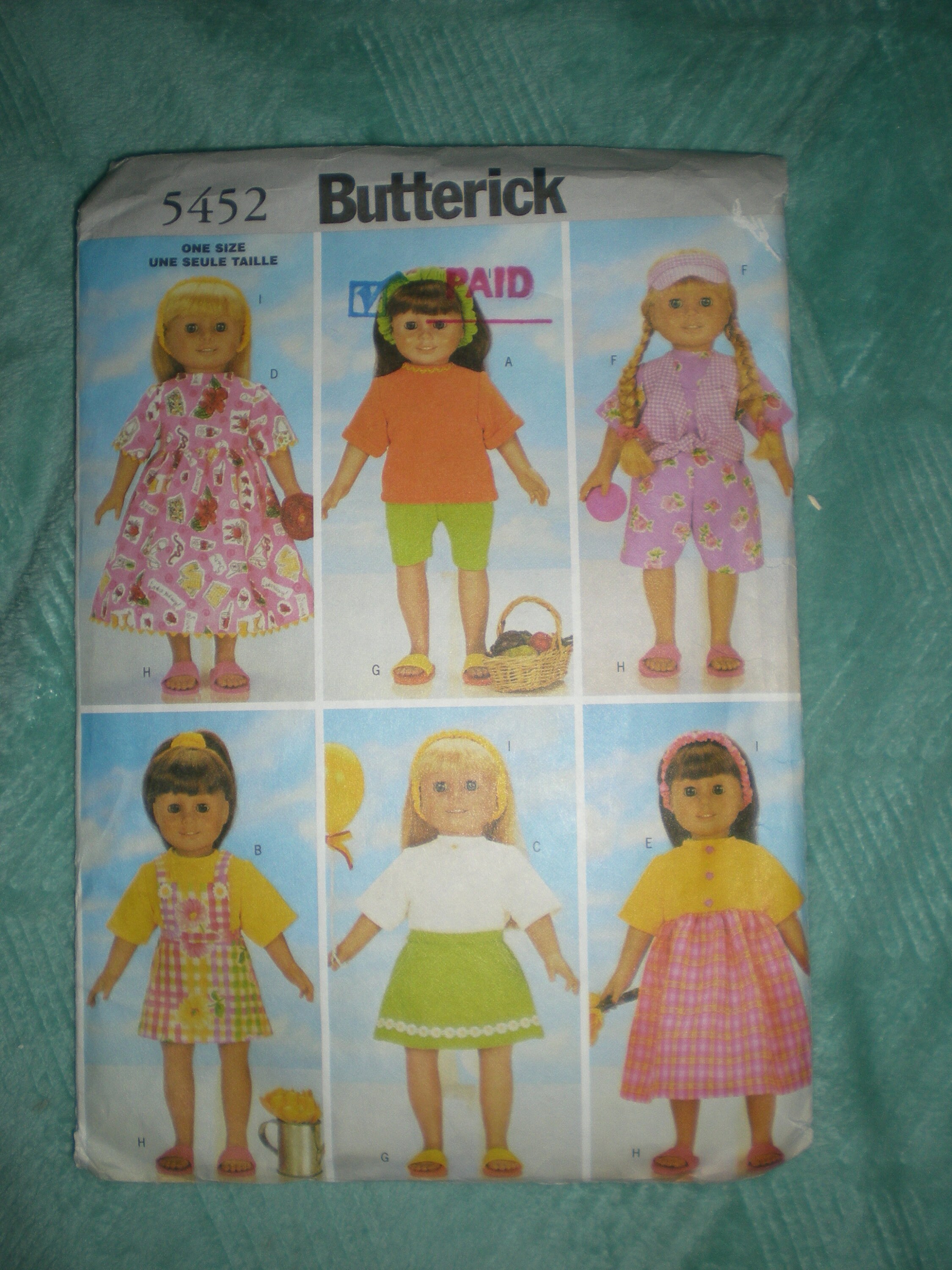 Butterick Sewing Pattern 5452 for 18 Doll's Clothes Etsy