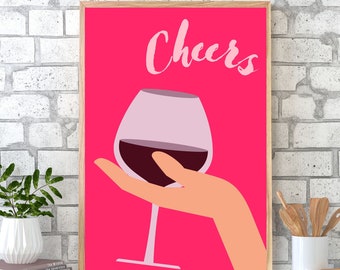 Impressão de vinho, arte de parede de vinho, impressão de cozinha de vinho, impressão de citação de elogios de vinho, impressão de cozinha, impressão de vinho, impressões de vinho em vários tamanhos