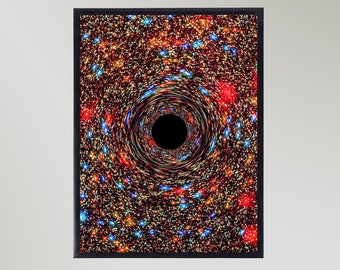 Supermassive Black Hole Illustration Original By NASA Space Astronomy Poster Wall Print Gift In Various Sizes Unframed