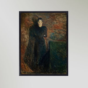 Lady In Black By Edvard Munch Painting Print Poster Picture Wall Art In Various Sizes Unframed