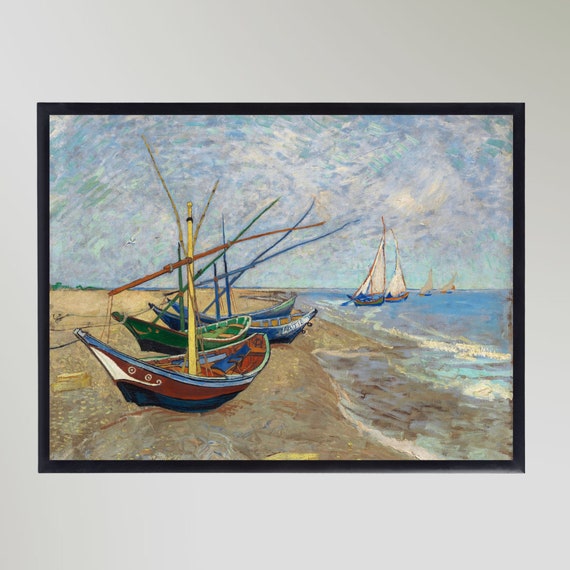 NO.595大判B2☆漁船の絵画アートポスター☆海マリンレトロモダン夏