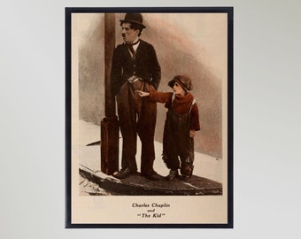 チャーリー・チャップリンのカラー写真、キッド、面白いポスター