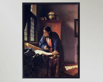 フェルメール作「真珠の耳飾りの少女」ミニチュア額入りキャンバス