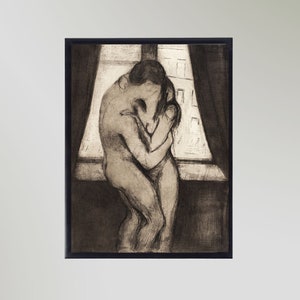 The Kiss (1895) By Edvard Munch Painting Print Poster Picture Wall Art In Various Sizes Unframed