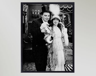 Roscoe 'Fatty Arbuckle' & Mabel Normand (1937) poster print vintage foto cadeau in verschillende maten ingelijst