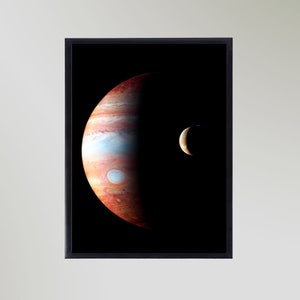 Jupiter & Lo Print Poster Weltraum Astronomie NASA Wand Kunst Geschenk in verschiedenen Größen ungerahmt