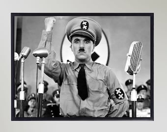 Charlie Chaplin - De Grote Dictator (1940) Print Poster Afbeelding Cadeau Verkrijgbaar in diverse formaten Zonder lijst