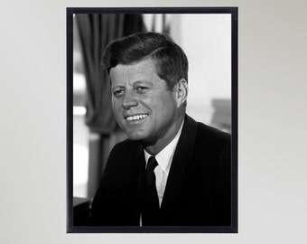 Póster impreso de John F. Kennedy, regalo en varios tamaños sin marco
