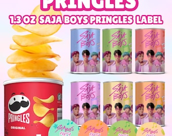 Kpop Demon Hunters Pringles Can Wrap, Printable Saja Boys Birthday