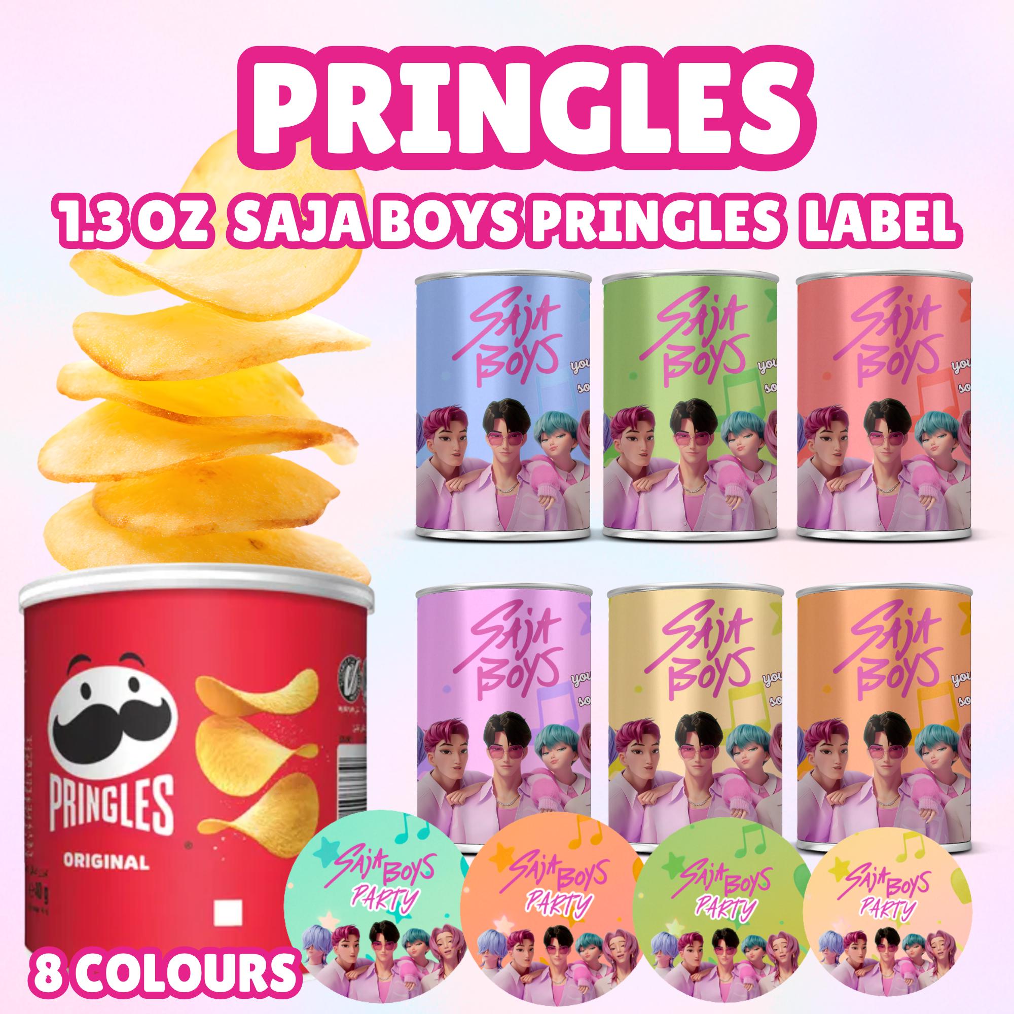 Kpop Demon Hunters Pringles Can Wrap, Printable Saja Boys Birthday