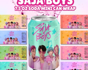 Kpop Huntrix Girls Soda Pop Mini Can Wrap Label | K Pop Demons