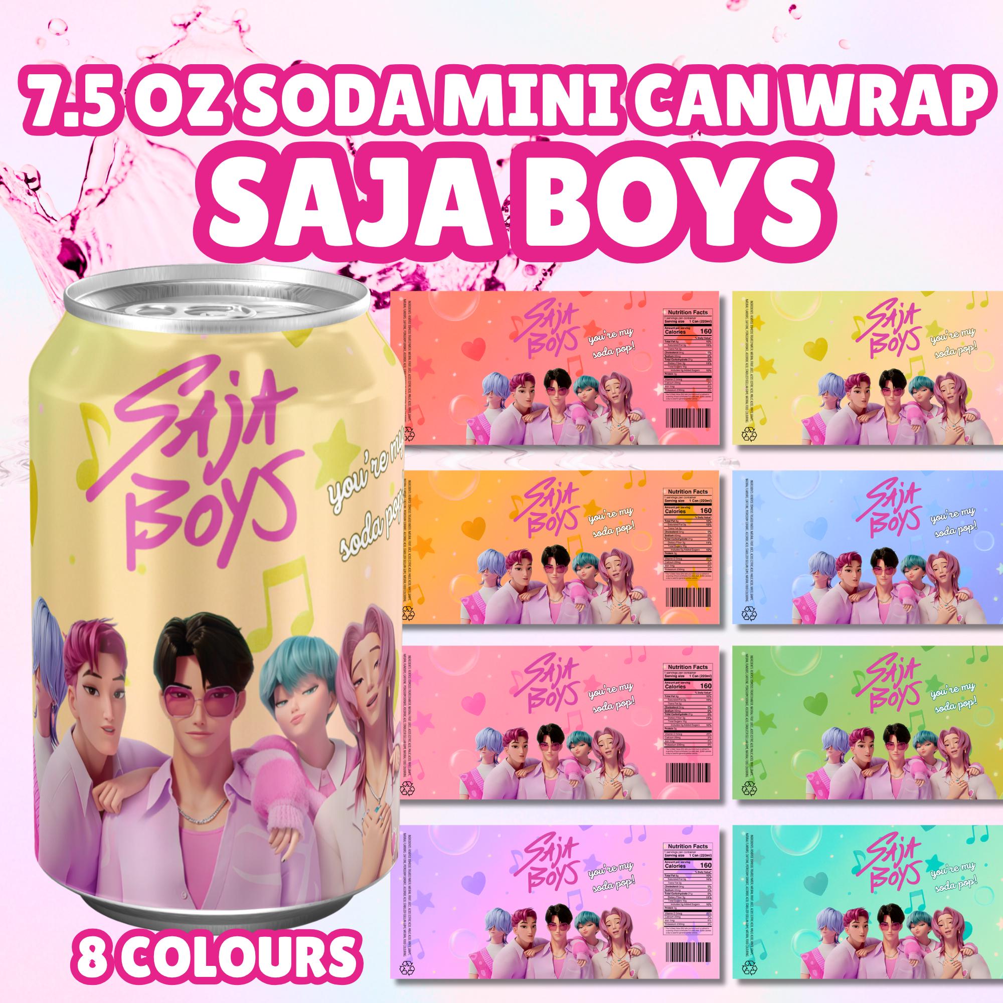 Editable Kpop Demon Hunters Soda Pop Label 7.5 Oz | Kpop Saja Boys