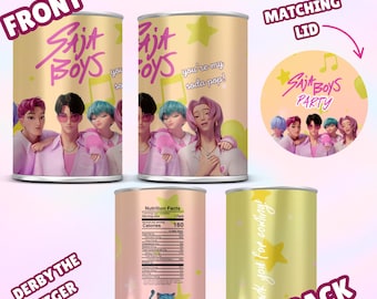 Kpop Demon Hunters Pringles Can Wrap, Printable Saja Boys Birthday