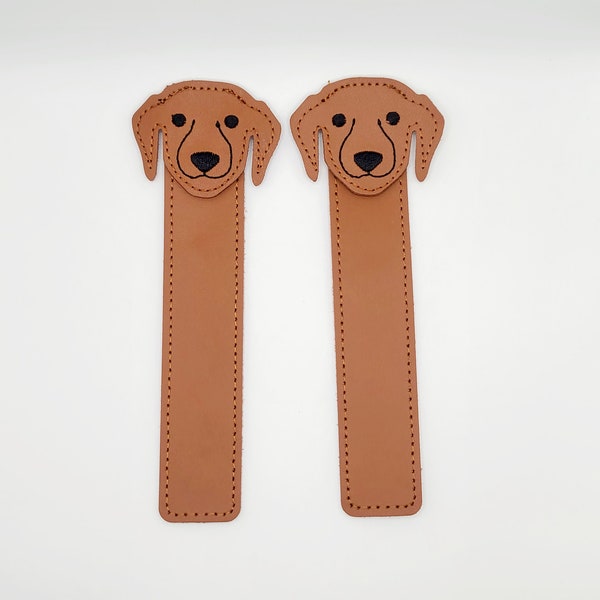 2 New Adorable Genuine Leather Bookmarks; Chocolate Lab; Brown; Labrador; Lab, Dog, USA