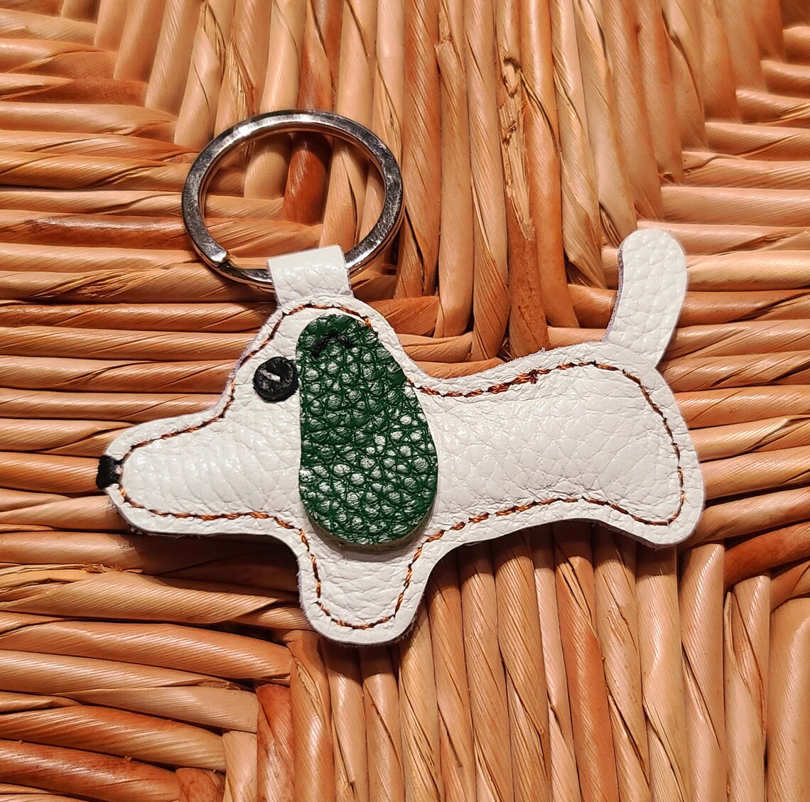 Genuine Leather Handcrafted Dachshund Keychain Etsy
