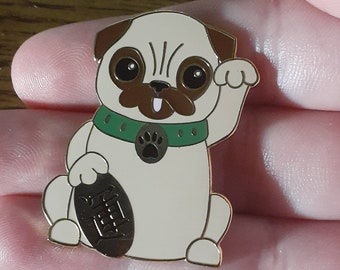 Lucky Pug enamel pin