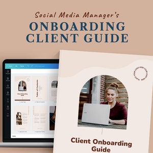 Social media manager small business client onboarding packet canva template marketing welcome digital download instagram neutral instant smm