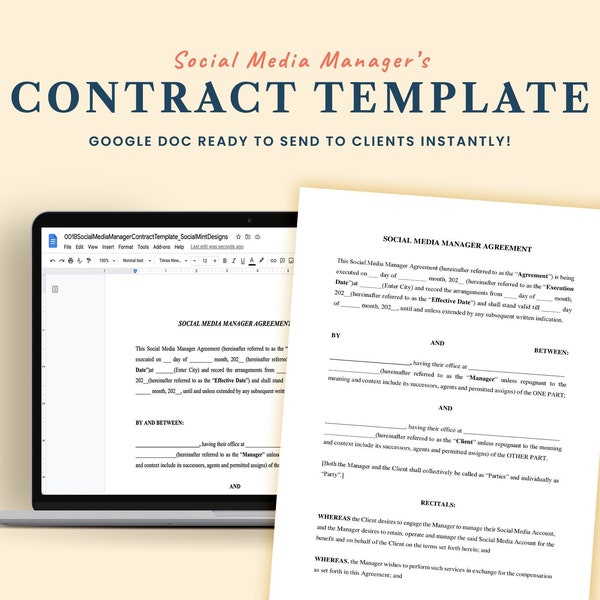 Onlyfans Contract Template Etsy