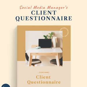 Client Questionnaire Canva Template|Social Media Manager|Social Media Client Questionnaire|Discovery Call Template|Client Questionnaire| SMM