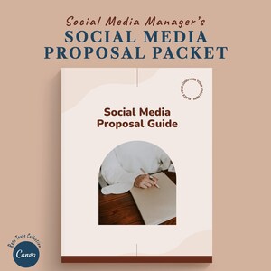 Modern social media marketing small business client  proposal canva template guide instant download clean minimal manager SMM work from home