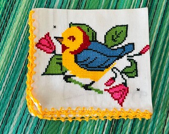 Yellow Bird Stitch Tortilla Warmer | Servilletas Mexicanas Hechas a Mano con Pajarito Amarillo