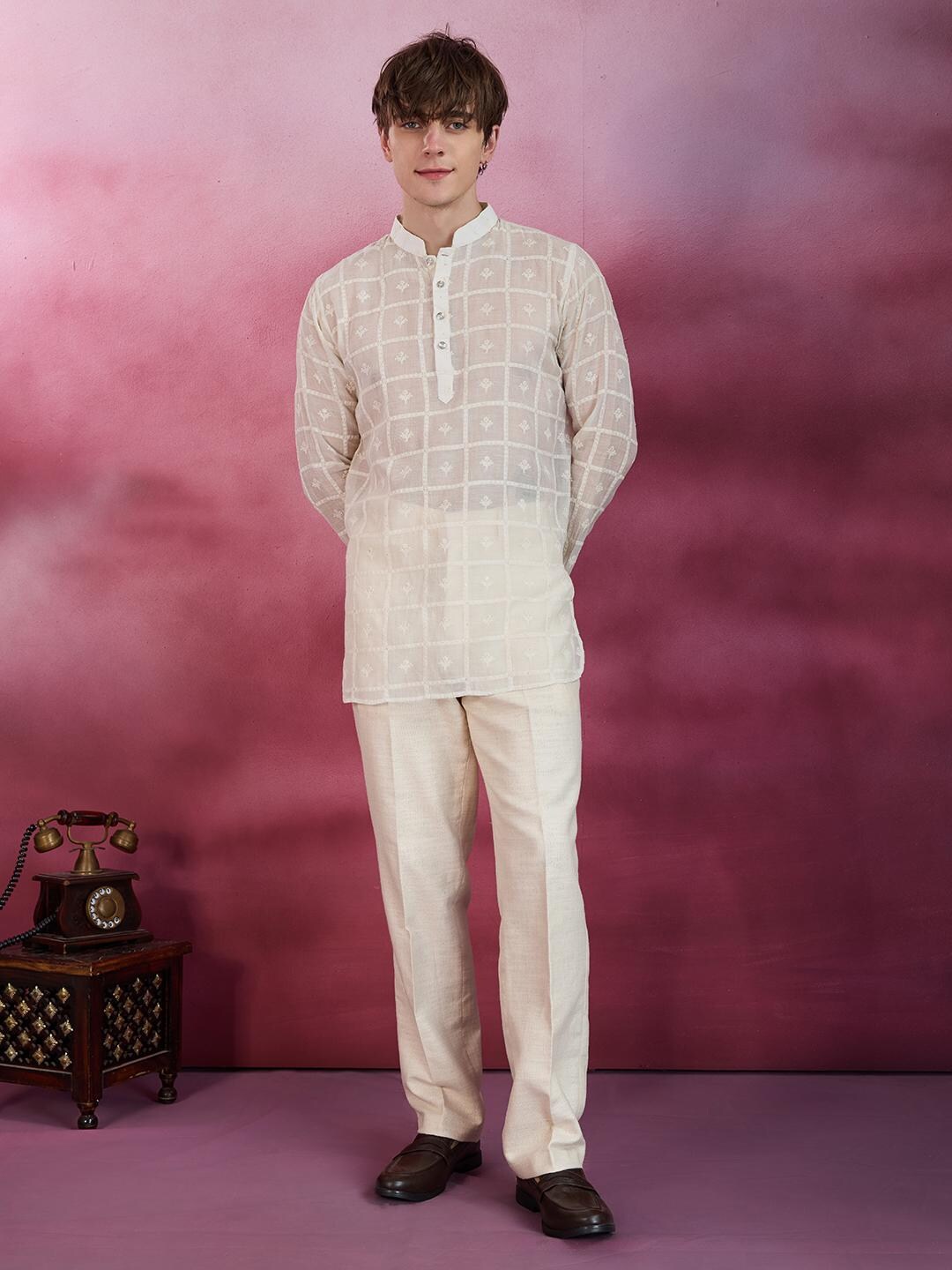 ELINA FASHION Set tunica uomo in cotone Kurta Pajama Italia