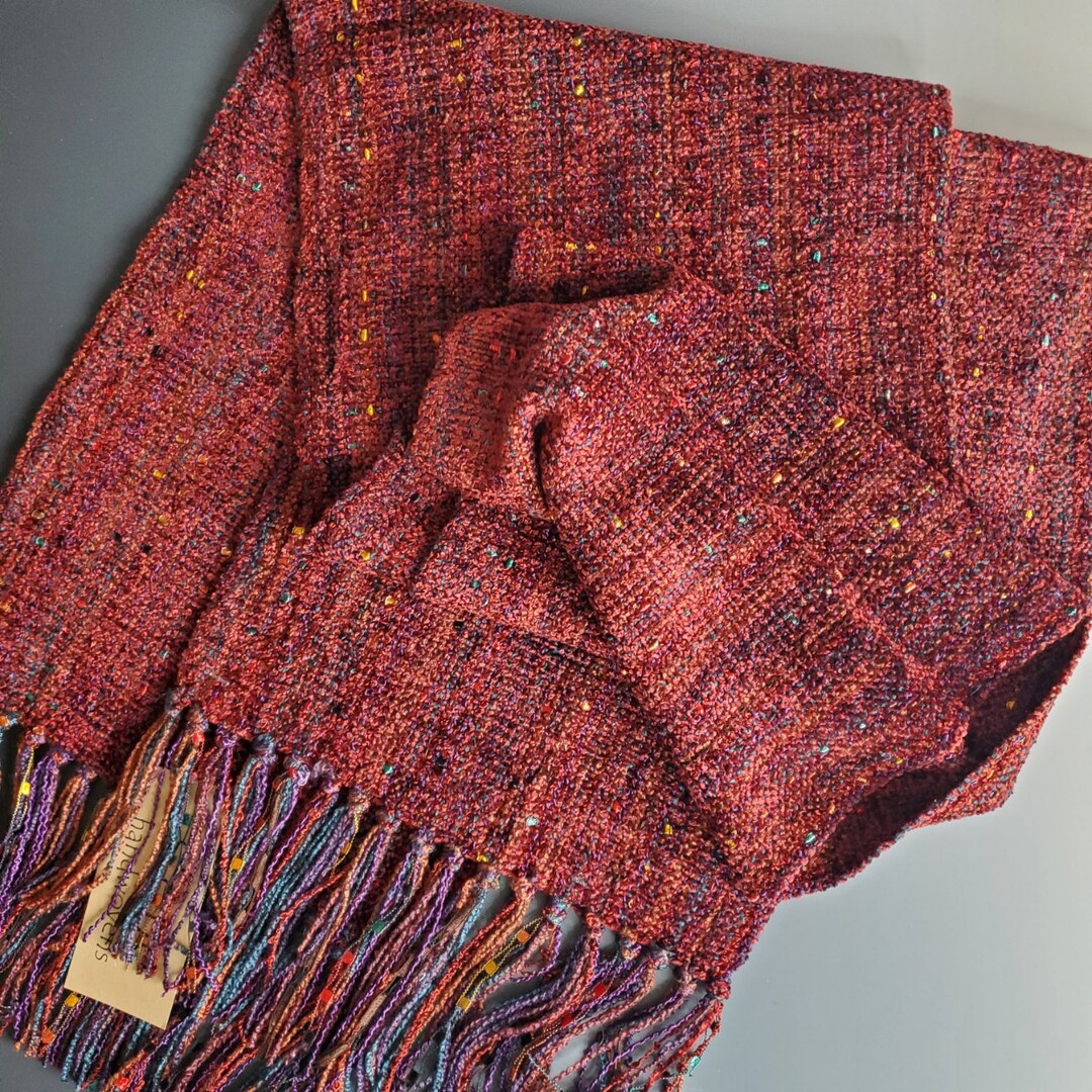 Handwoven Cinnamon Rayon Chenille Scarf Etsy