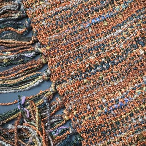 Handwoven Scarf Light Weight Rayon Boucle Tangerine