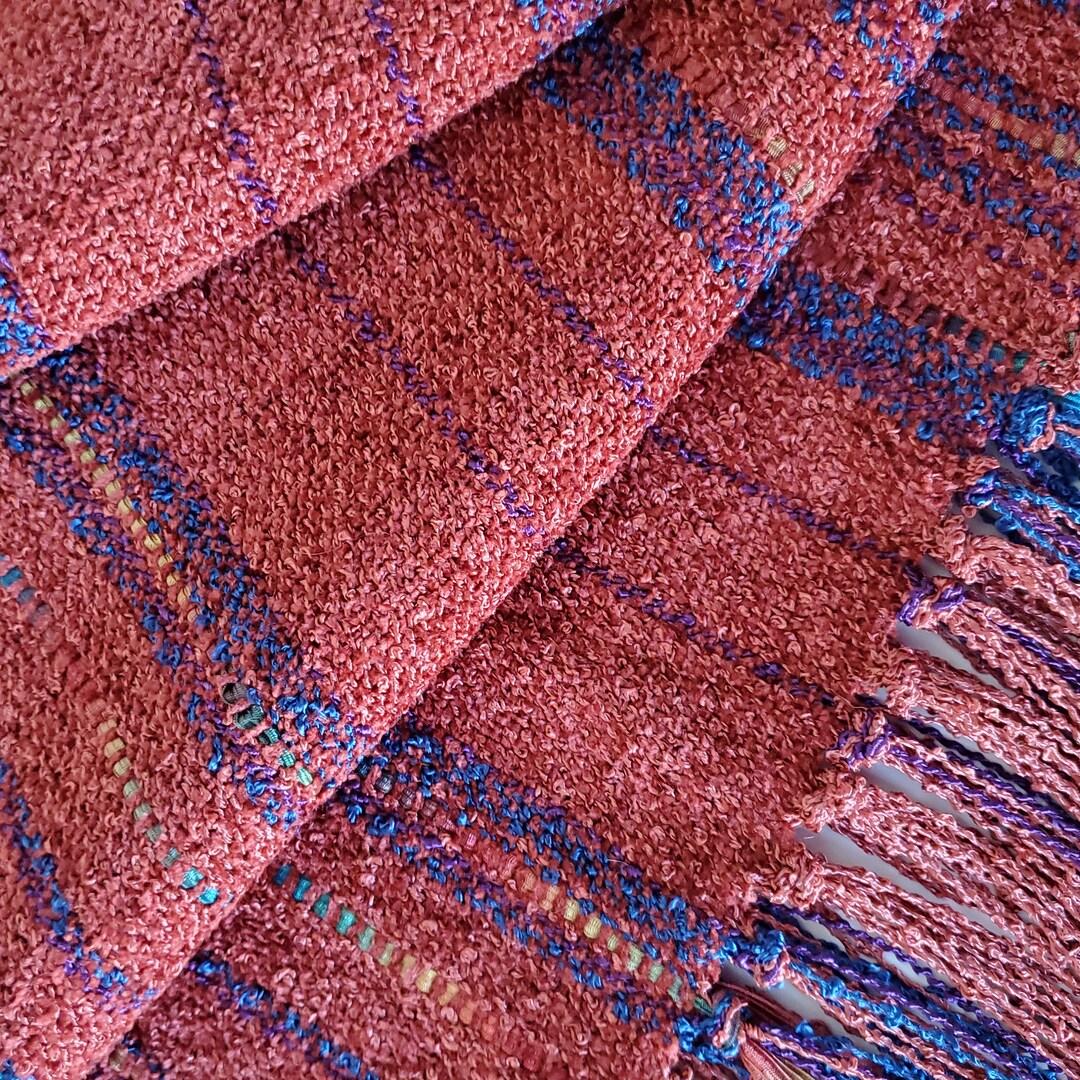 Handwoven Lenzing Rayon Chenille and Rayon Boucle Shawl/wrap Etsy