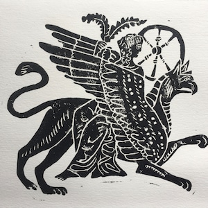Incisione in bianco e nero su carta, Nemesis
