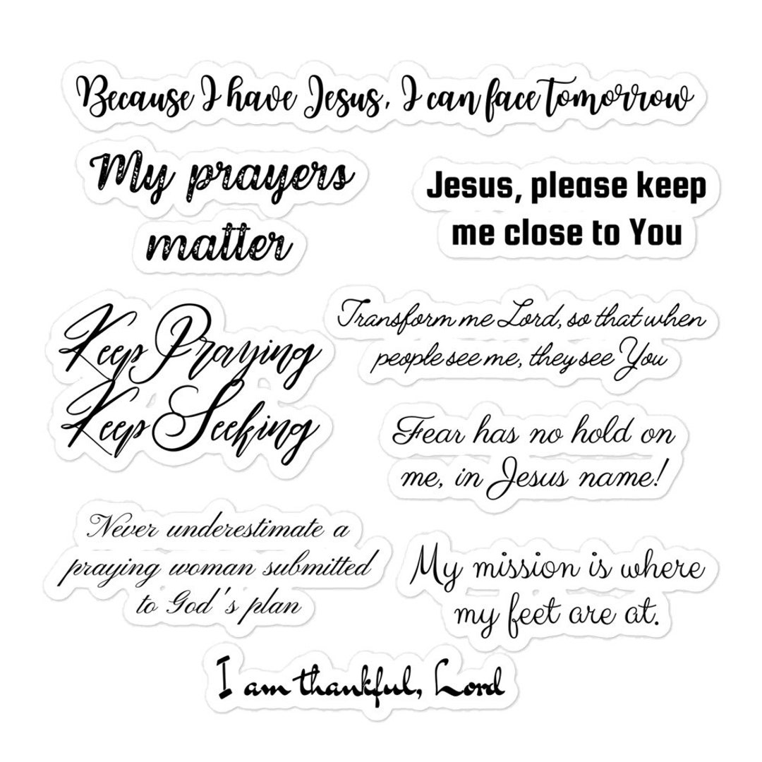 Prayer Quote Bubble-free Sticker Pack Christian Quotes - Etsy