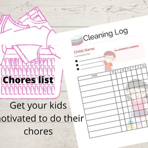 Cleaning list, Chores, Kids cleaning list, kids chore list, Weekly Cleaning Checklist Printable  Daily Cleaning Routine/ US Letter