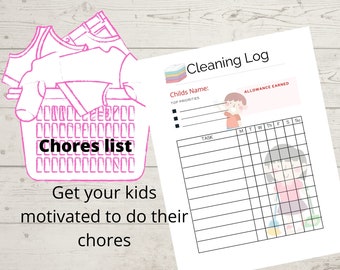 Cleaning list, Chores, Kids cleaning list, kids chore list, Weekly Cleaning Checklist Printable  Daily Cleaning Routine/ US Letter