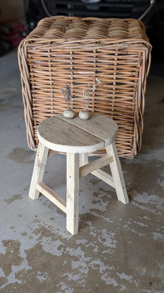 Round Stool Short White Wooden Stools Round Wooden Stool