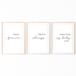 I&#39;ll love you forever art, Printable art, Nursery decor, DIY wall art, home decor
