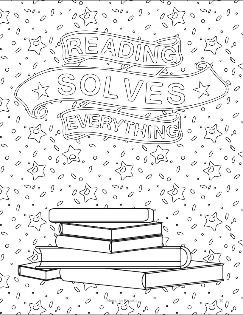 My Summer Reading Coloring Pages, Digital by Memories Flourish - Etsy
