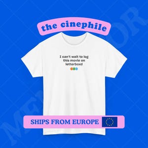 T-shirt unisexe cinéphile, t-shirt boîte aux lettres drôle, cadeau pour les amateurs de cinéma, t-shirt graphique pour les cinéphiles, chemise soirée cinéma