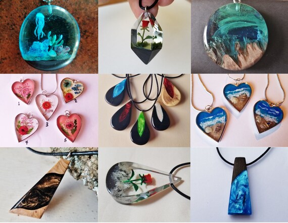 Wood Resin Pendants Deer Necklace Resin Jewelry Wildlife Deer Pendant Gift Forest Birds Rain Deer Wood Resin Jewelry Snow Mountains