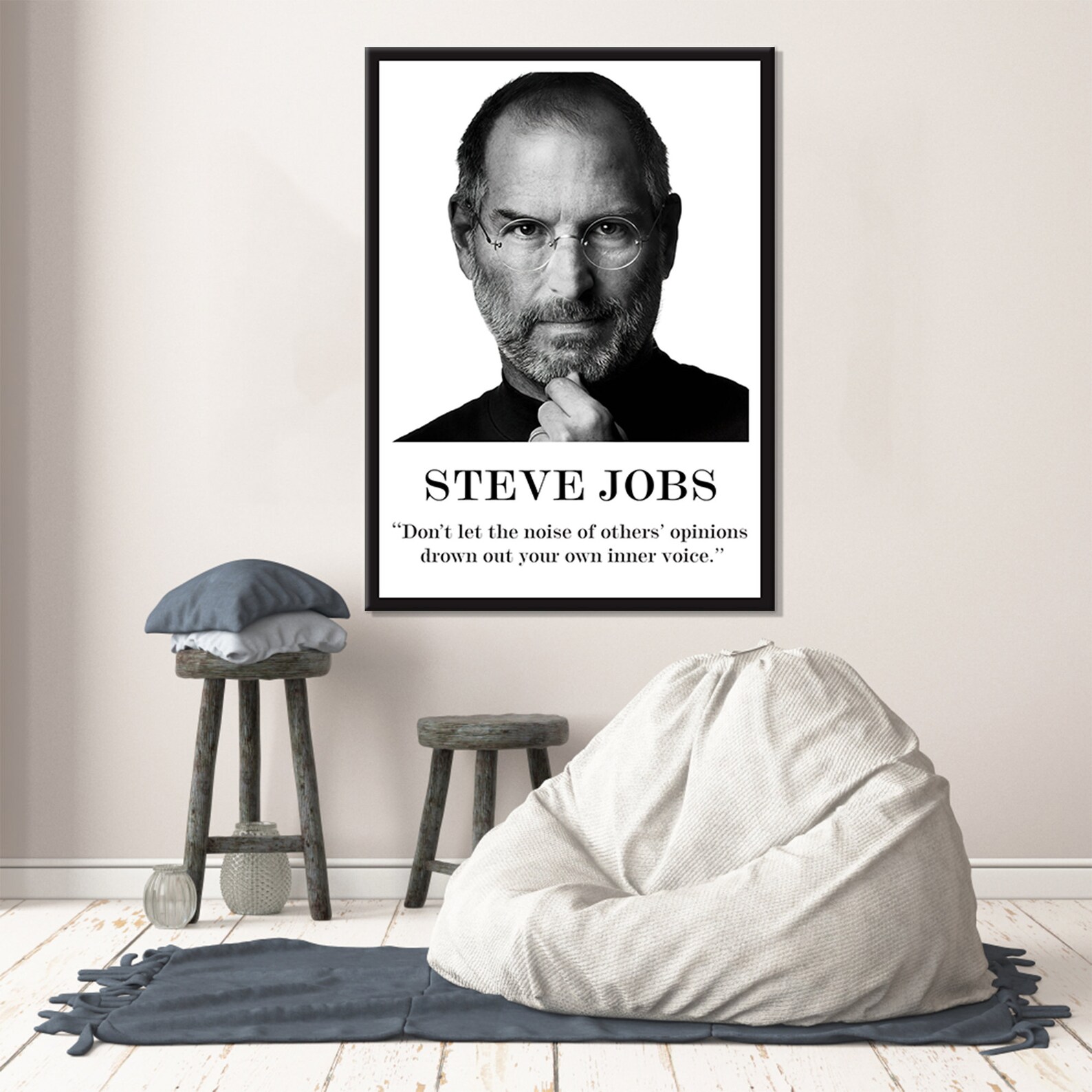 Steve Jobs Quote Frame Poster Motivational Wall Art Steve Etsy
