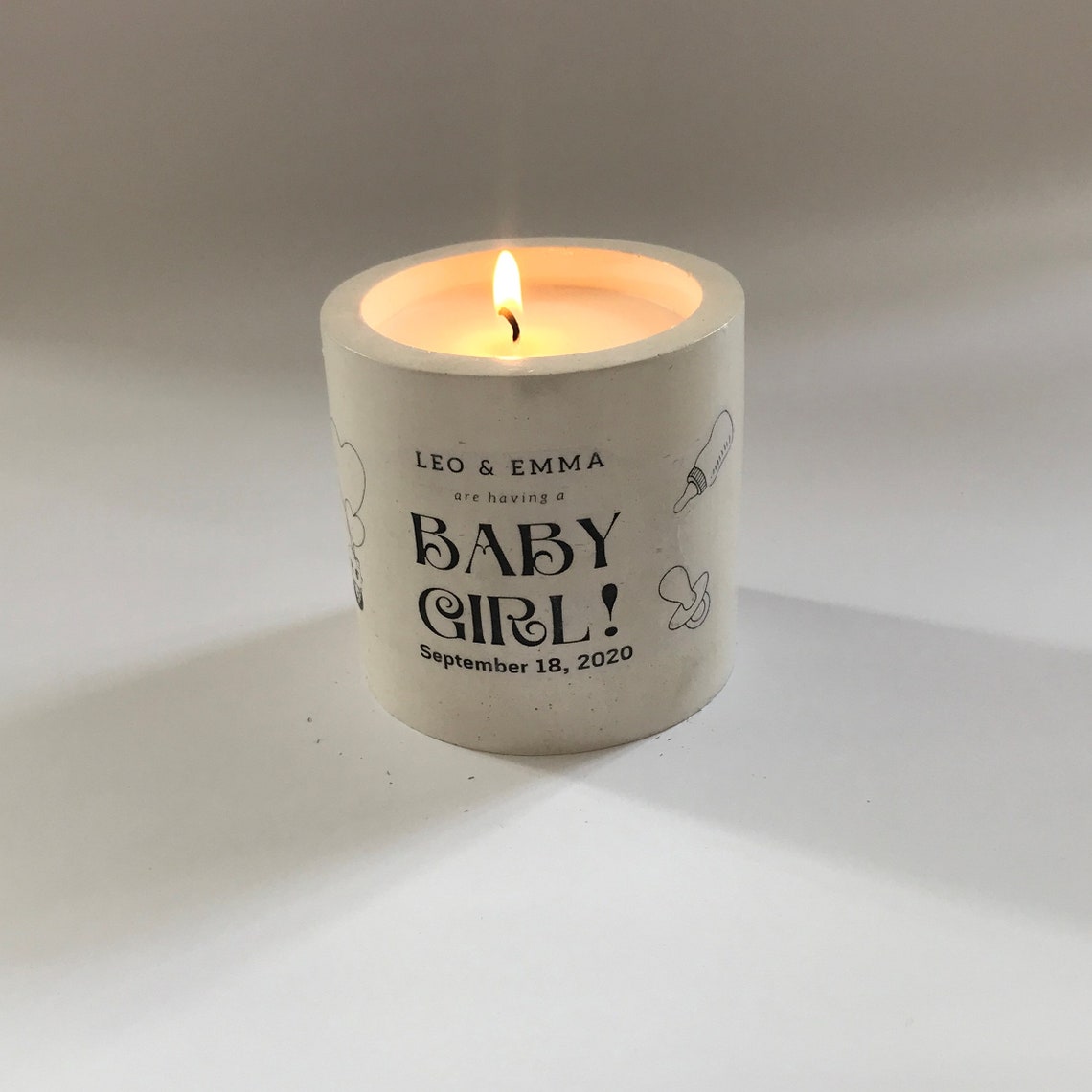 Baby shower gift Personalized candleBaby candle Unique Etsy