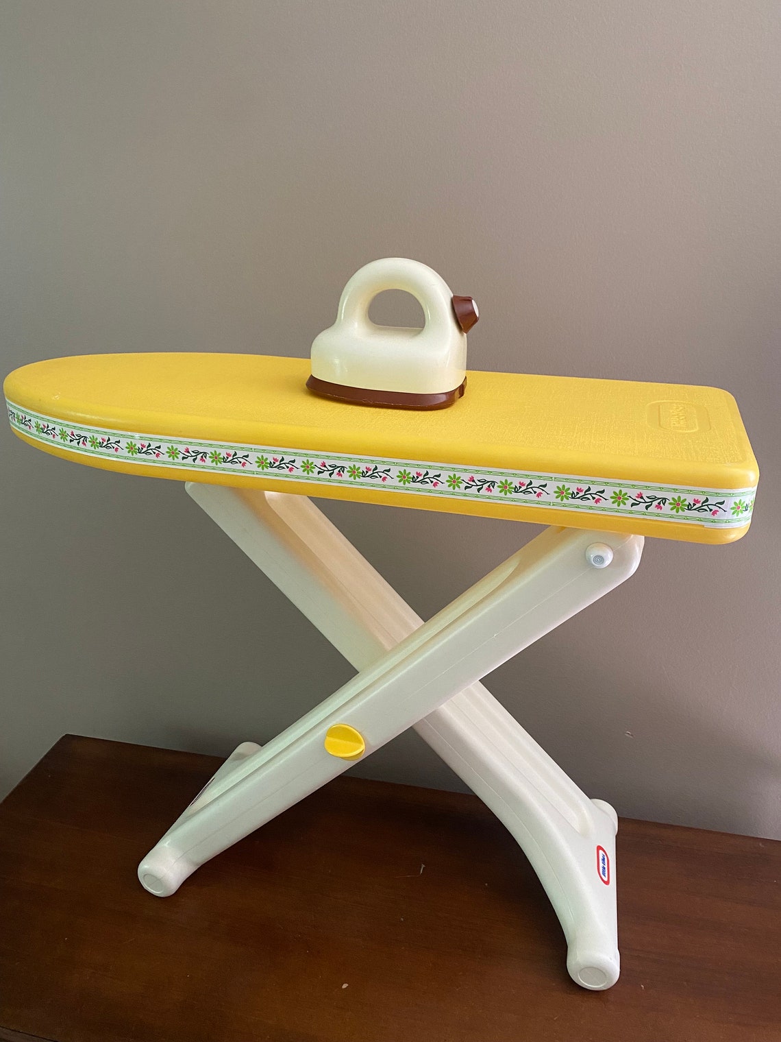 Vintage Little Tikes 1970s Kids Pretend Play Ironing Board and Iron