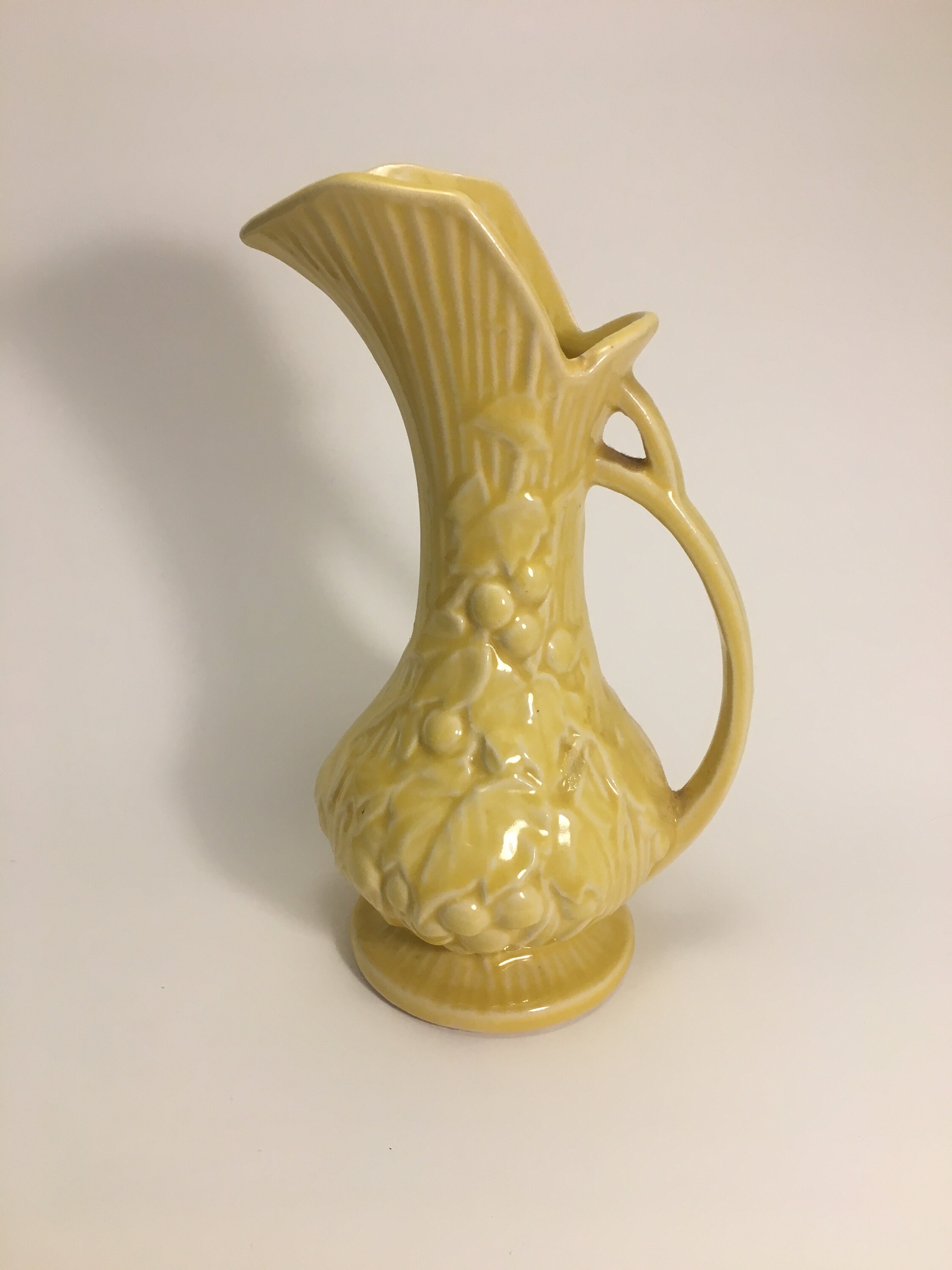 McCoy USA Pottery Yellow Pitcher Art Deco Etsy