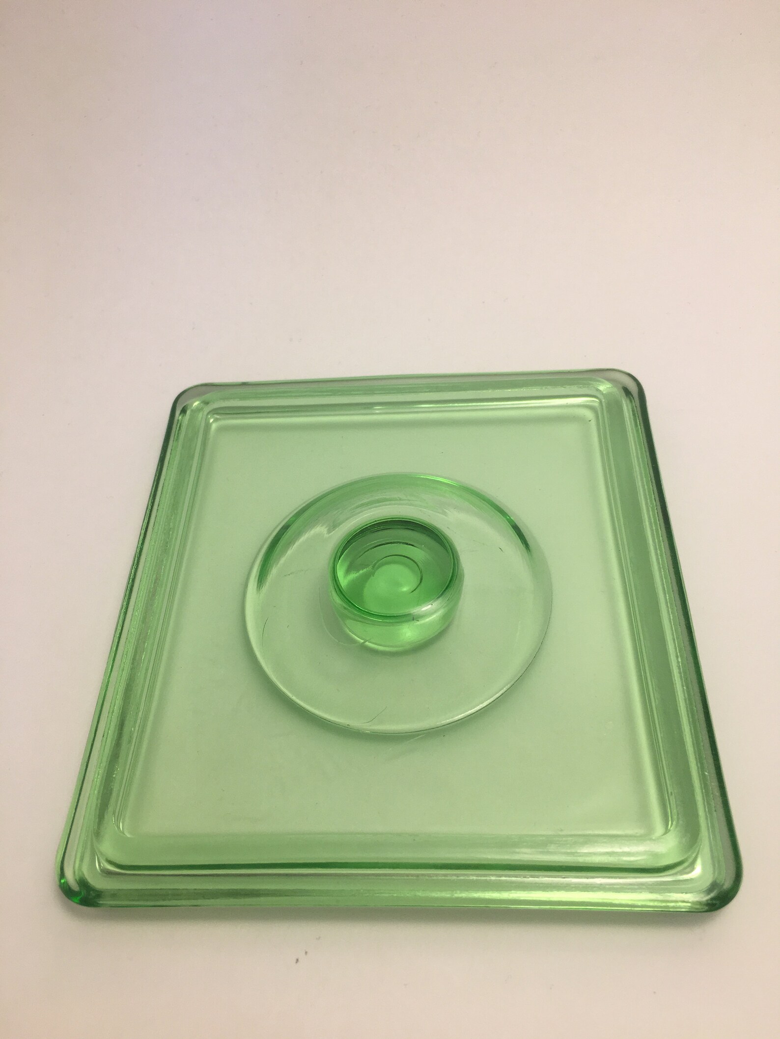 Hazel Atlas Square Green Depression Glass Refrigerator Dish Etsy