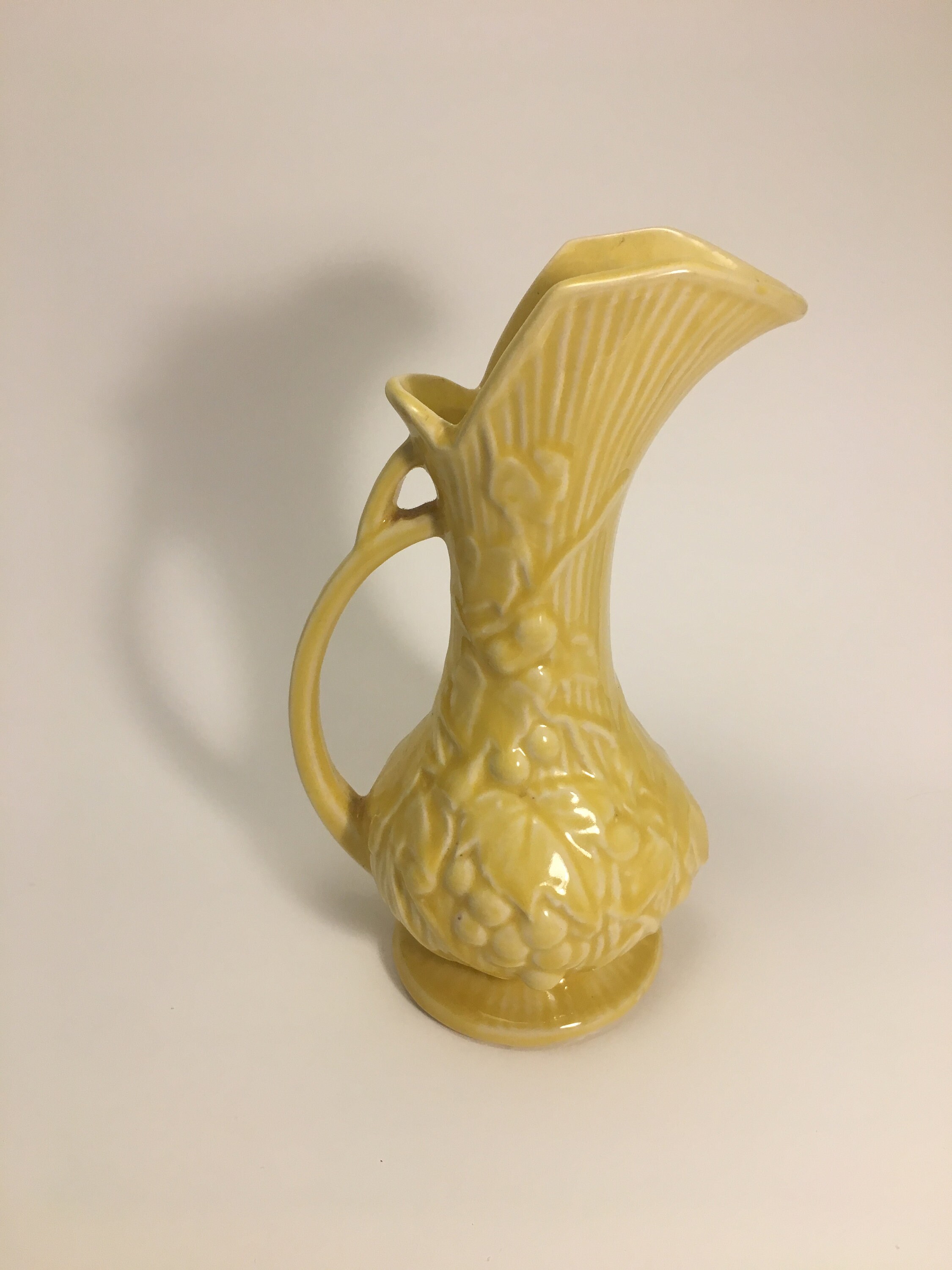 McCoy USA Pottery Yellow Pitcher Art Deco Etsy