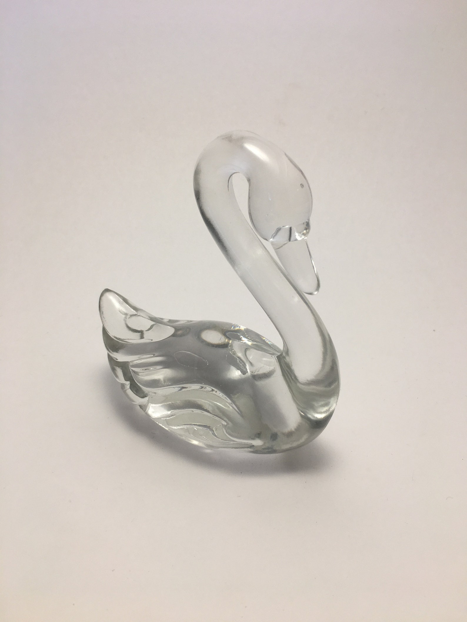 Fenton Vintage Clear Glass Swan Figurine Etsy