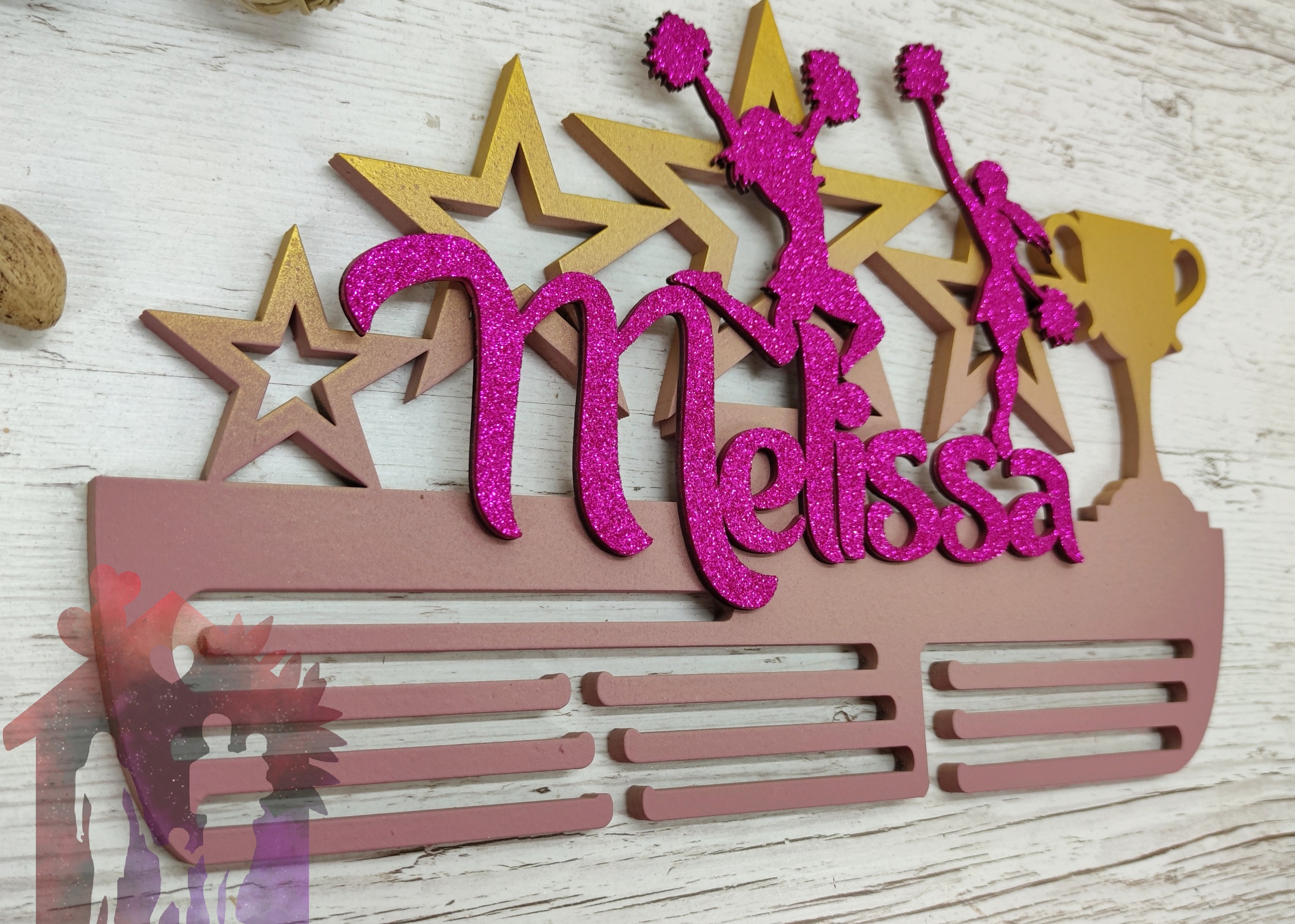 Personalised Wooden Medal Holder Personalized Name Medal Holder Trophy