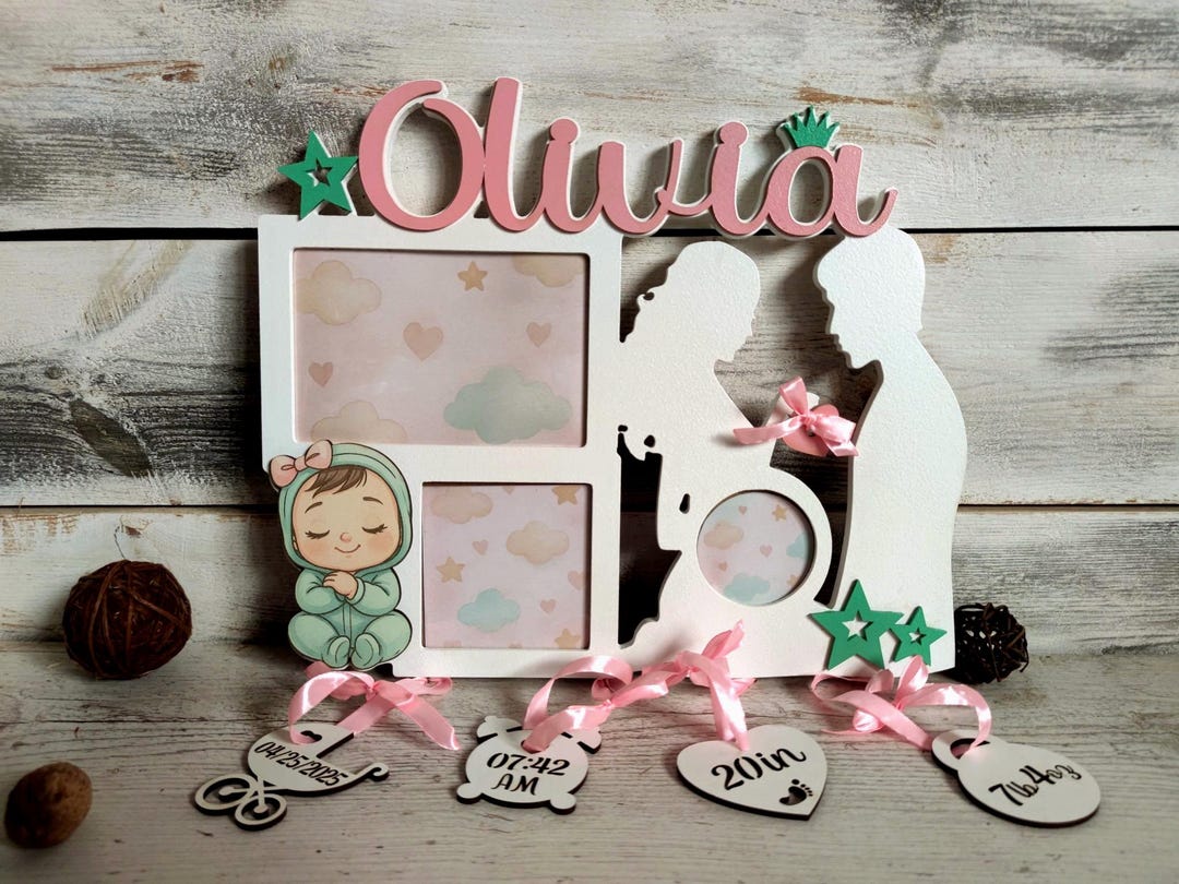 Personalized Baby Photo Frame – Custom Engraved Wooden Keepsake for ...
