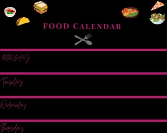 Pretty Girl Food Calendar