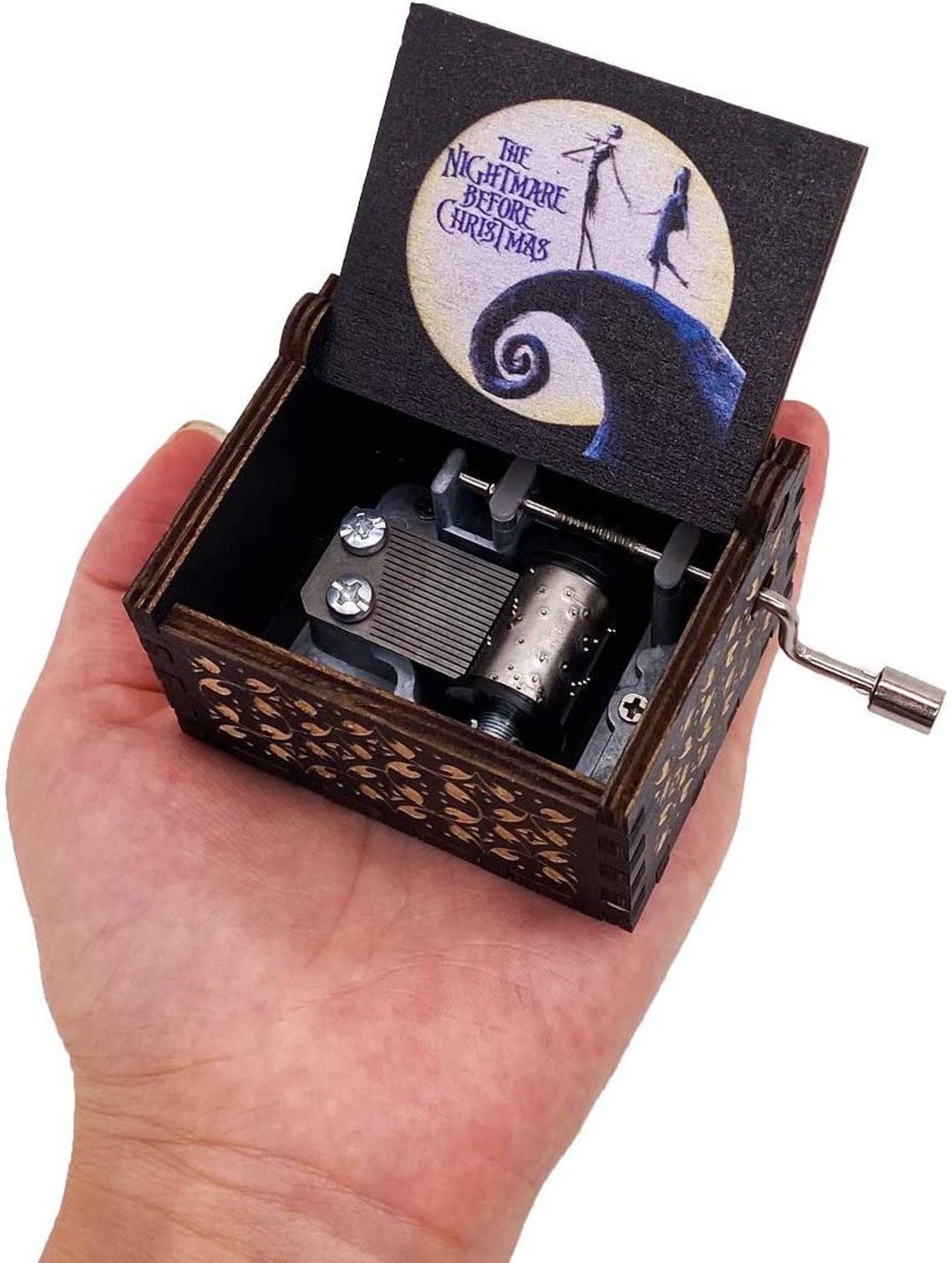 The Nightmare Before Christmas Wood Vintage Music Box Jack Etsy Nightmare Before Christmas Music Box
