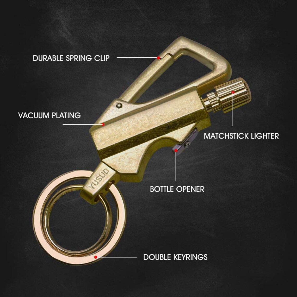 2 Pack Permanent Match Keychain Flint Fire Starter Never Etsy